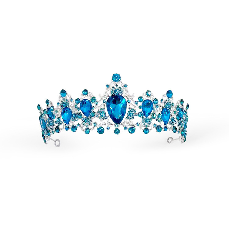 Corona de novia europea y americana con diamantes de imitación, diadema de reina para boda, accesorio para el cabello de cumpleaños, diadema para peinado, corona para el cabello, tocado de princesa