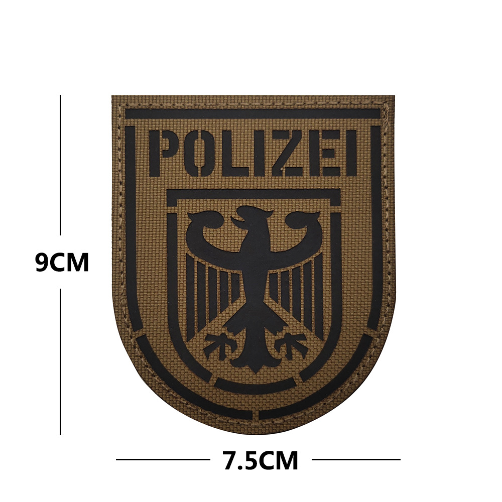 IR Alemania bandera DEU parche 9*5 brazalete de Velcro reflectante insignia bolsa al aire libre con sello