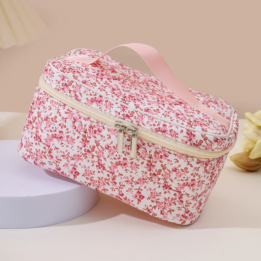 Handheld Capacious Cosmetic Bag (Capacious), Floral Print, 20×12×12 cm, High-Quality Storage