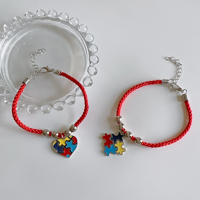 13g Weight Alloy Pendant Material Bracelets Classification rope Chain Material Cord String Chain Type 1 Piece Quantity Daily Occasion Alloy, rope Material Love, Jigsaw, Heart Shape Pattern All Seasons Season Unisex Gender Plating Design Simple Style Style Simple Style Love Jigsaw Heart Shape Alloy Rope Cord String String Bracelets Wholesale 5
