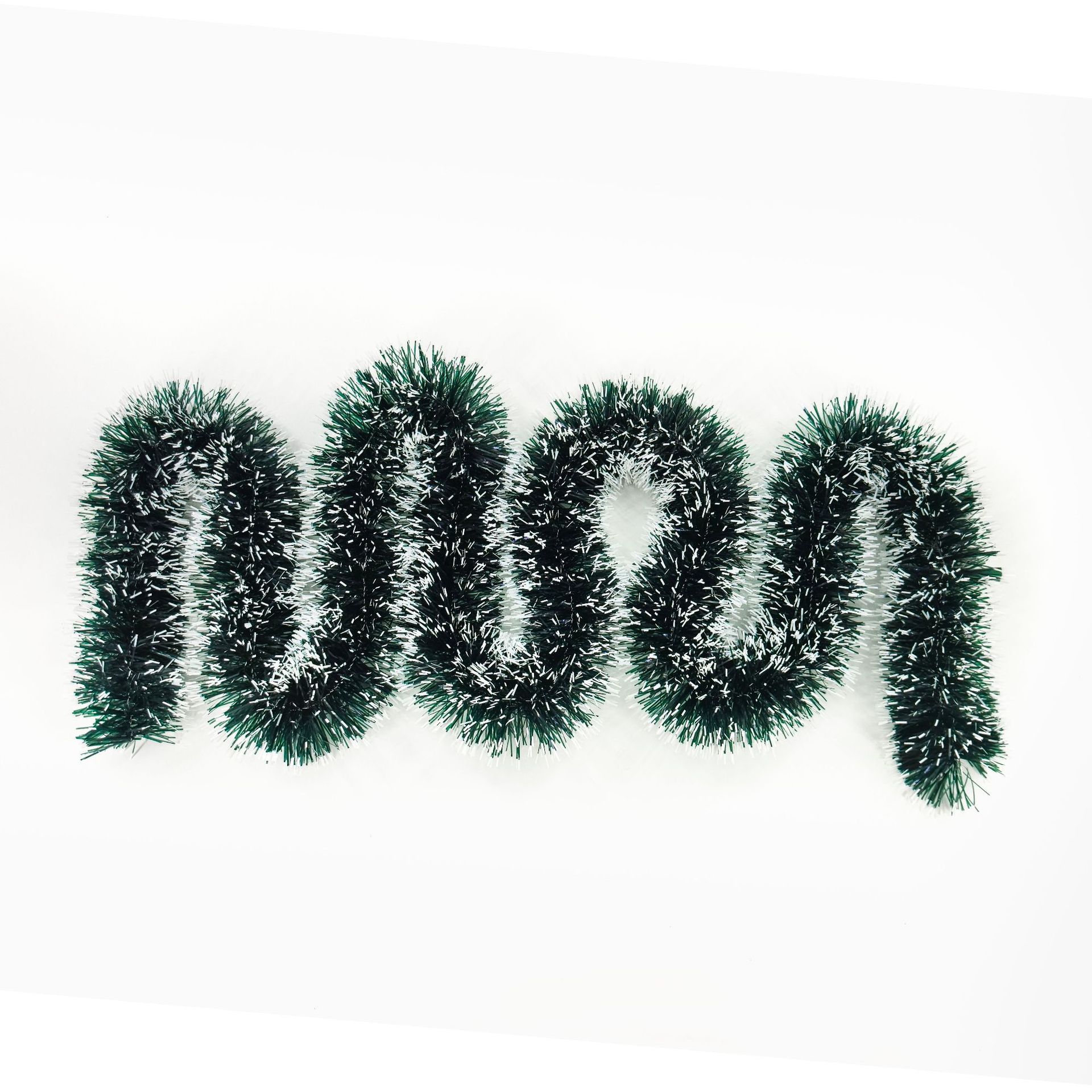 Calo de nieve borde blanco borde verde fiesta de Navidad atmósfera decoración de flores dibujar hierba dibujar guirnalda de lana escena de diseño de color