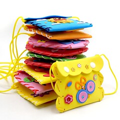 子供用DIY小銭入れEVAペースト手作り材料バッグ幼稚園創意縫製小銭入れ玩具