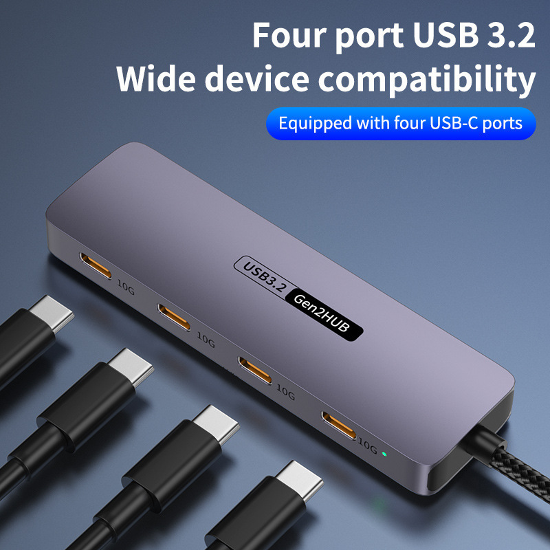 Usb3.2Gen2 Thunderbolt 4 Docking Station 10Gb Hub Type-Chub Computer High-Speed Expansion Four-In-One