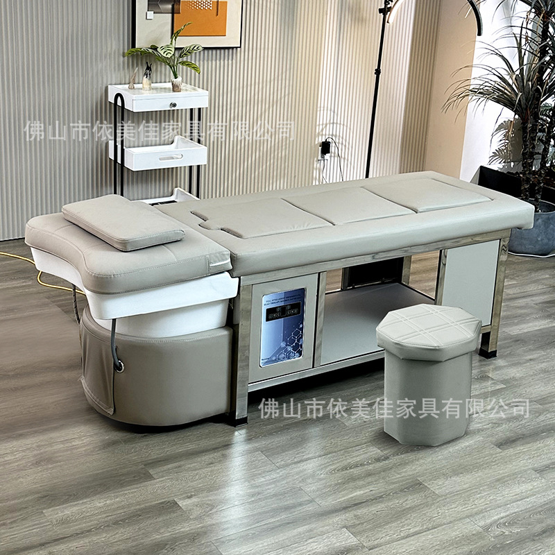 Cama de moxibustión transfronteriza de alta gama con marco de acero, cama de lavado de cabello tailandés, cama de fumigación de circulación de agua a temperatura constante especial para salón de belleza
