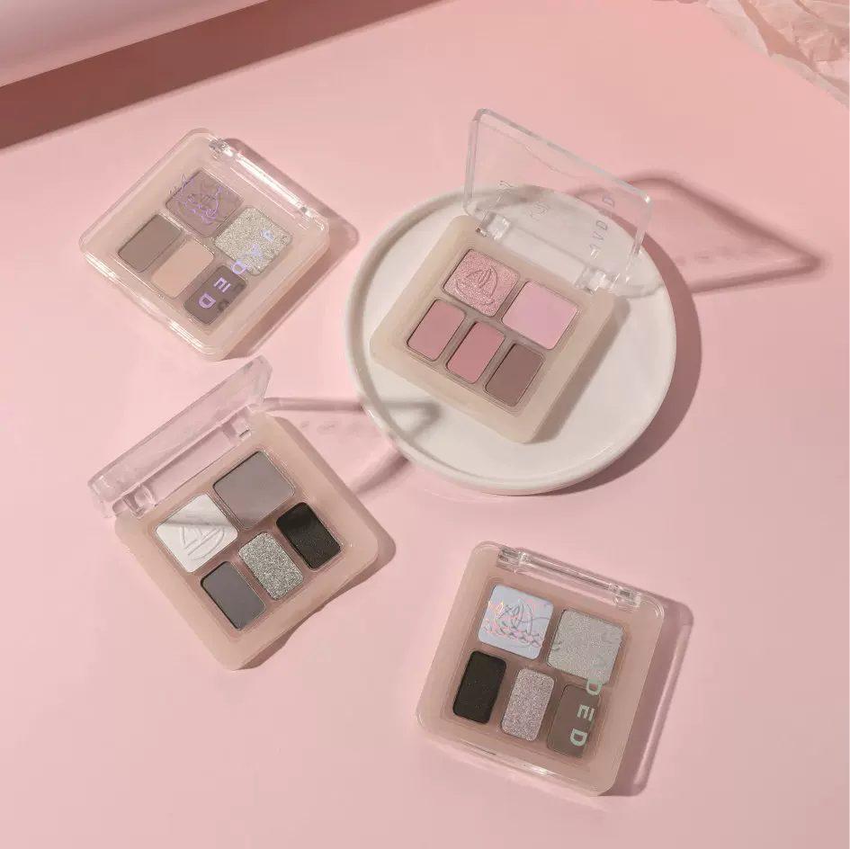 JADED葭妲暖暖五色眼影盘平价便携珠光哑光韩系素颜水泥烟熏眼影