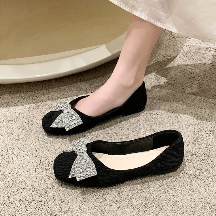 Women's Square Toe Soft Leather Flat Loafers Versatile Ballet Shoes_voghion.com