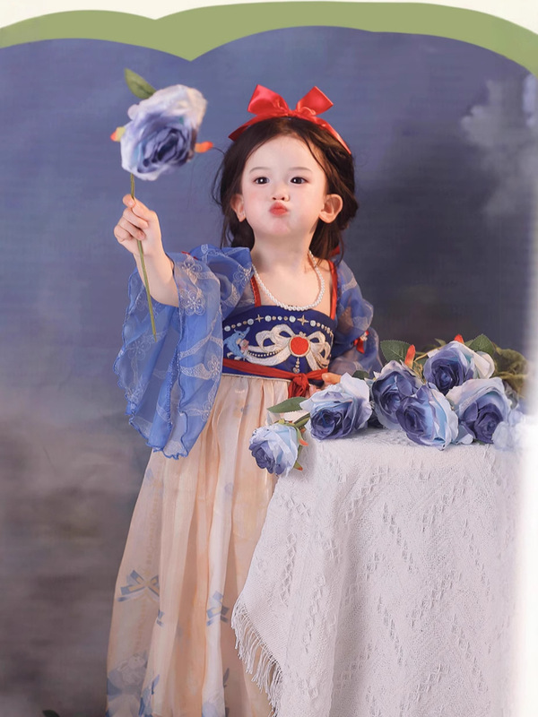 女童汉服2025春夏新款 白雪公主改良汉服裙表演连衣裙周岁古风裙|undefined