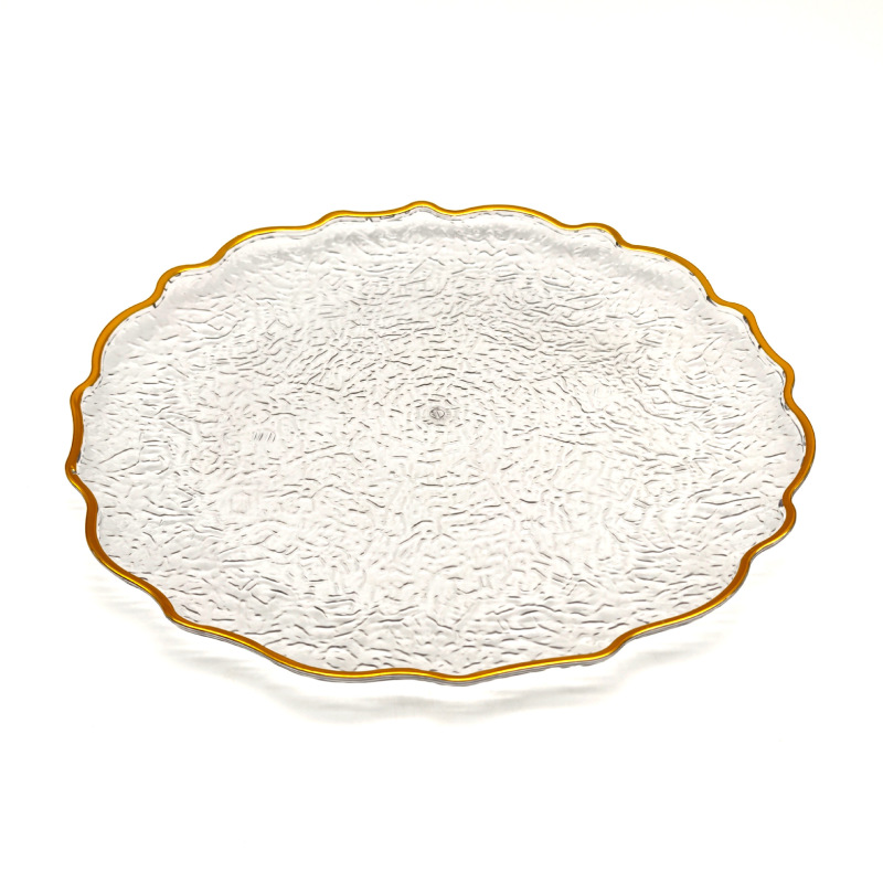 Factory Direct Wholesale European-Style Decorative Plastic Plates, Round Flat Plates for Hotel Weddings and Parties, Made of Pet and Ps Materials