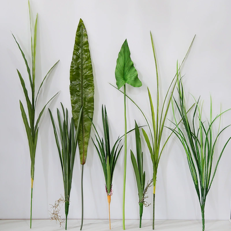 Зеленая орхидея листовые цветы растения поддельные цветы гостиная дома с посадкой длинные ветви зеленые украшения пластиковые цветы