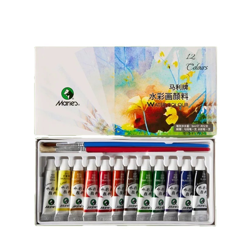 Marley watercolor paint set is washable, non-toxic, and suitable for beginners in kindergarten. It i