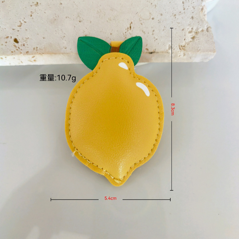 DIY饰品包包挂饰配件 PU皮革苹果水果类食物类辅料半成品钥匙挂件|undefined