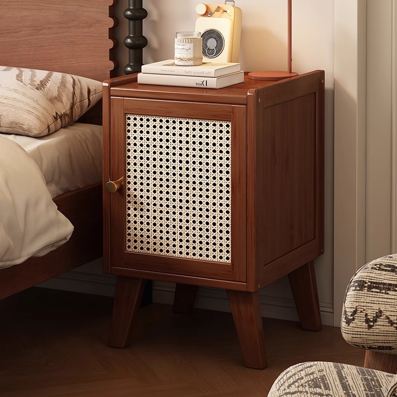 Bedside Table Storage Rack Small Cabinet Simple Modern Storage Cabinet Solid Wood Home Bedroom Rental Room Simple Children