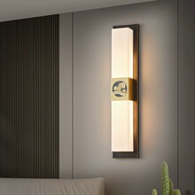 新中式复古壁灯客厅过道主卧室长条酒店餐厅中国风背景墙床头壁灯