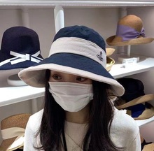日本原单土星刺绣夏季防晒遮阳帽子女UV CUT可折叠遮光显脸小盆帽