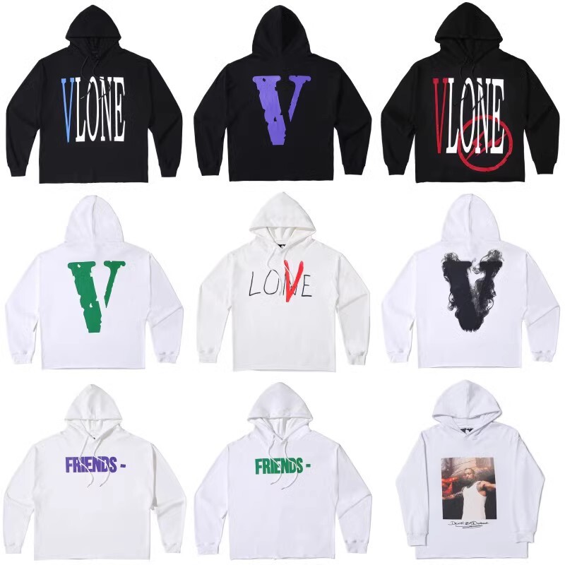 American Trendy Brand Sweatshirts for Men and Women, High Street Hip-Hop Autumn and Winter Pullover Jackets, Large V Hoodies