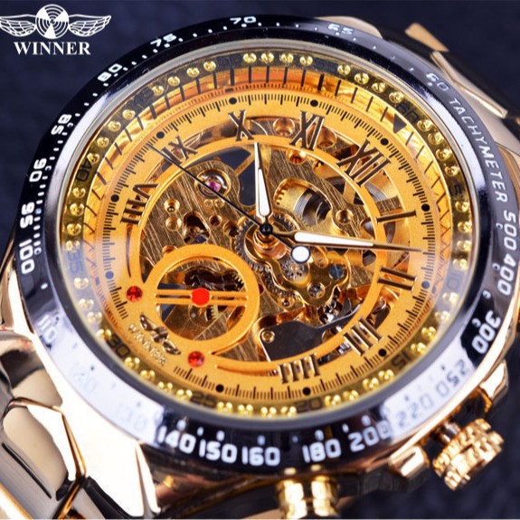 2026 Cross-Border WINNER Men's Fashionable Personality Gold Semi-Steel Hollow Semi-Automatic Mechanical Watch_voghion.com