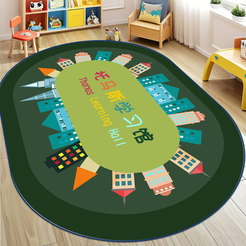 Cross-border nursery car crystal velvet oval carpet household living room non-slip stain-resistant large-area sofa blanket can be approved Cross-border nursery car crystal velvet oval carpet household living room non-slip stain-resistant large-area sofa blanket can be approved