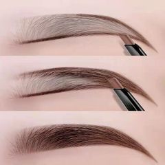 Double-ended Automatic Eyebrow Pencil and Eyebrow Powder, Waterproof, Sweatproof, Long-lasting, Less Fading, Beginner-Friendly Eyebrow Brush Makeup, Colorful, 3D Effect