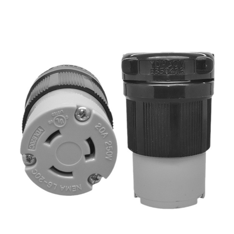 yuadon翼德电器NEMA L6-20P美式插头插座美式连接器 美标组装插座