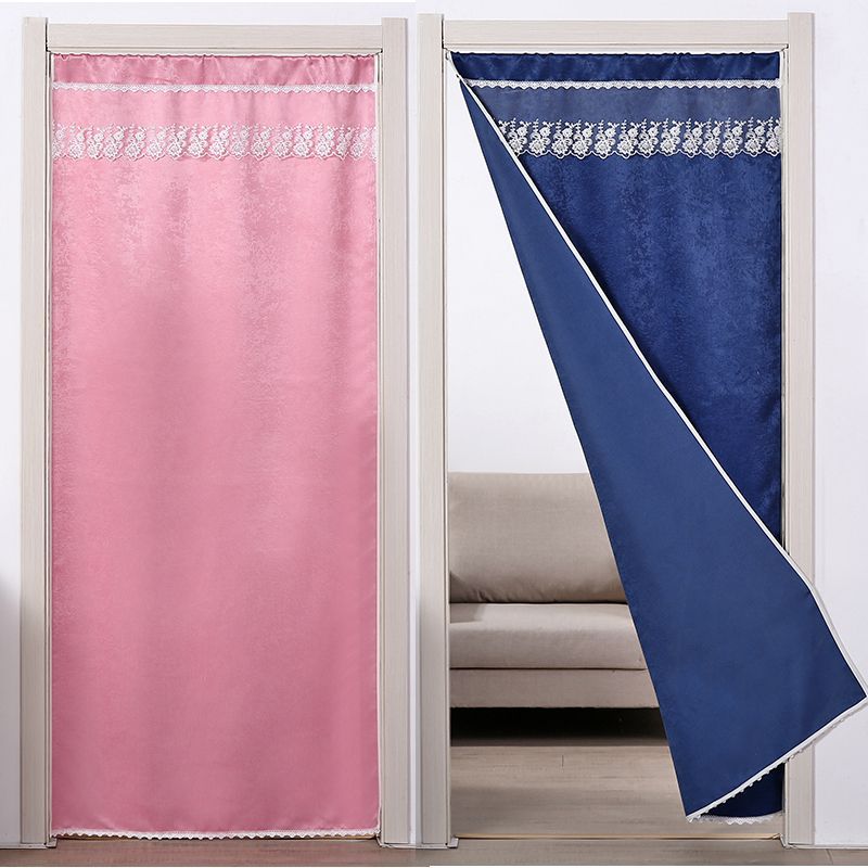 Fabric Door Curtain Blackout Partition Curtain Home Air Conditioner Bedroom Bathroom Kitchen Fitting Room Punch-Free Curtain Decoration