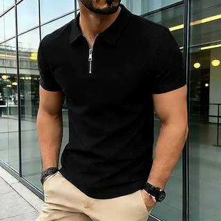跨境2022夏季男式polo衬衫领短袖翻领t恤休闲合