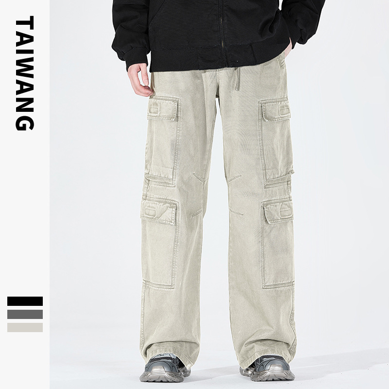 Men's Clothing Men's Wear 2024 Fashion Brand Casual Men's Clothing Dyed Multi Pocket Trousers Loose Floor Mopping Pants Men_voghion.com