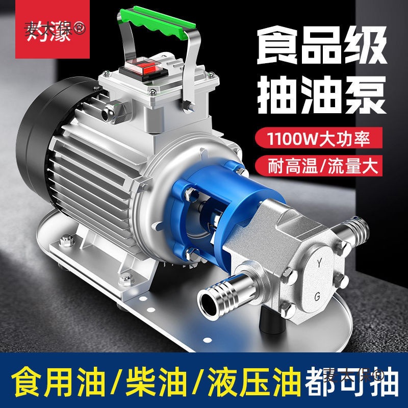 灼濛 自吸不锈钢抽油泵220V380V齿轮高粘度机油柴油食用油麦太保