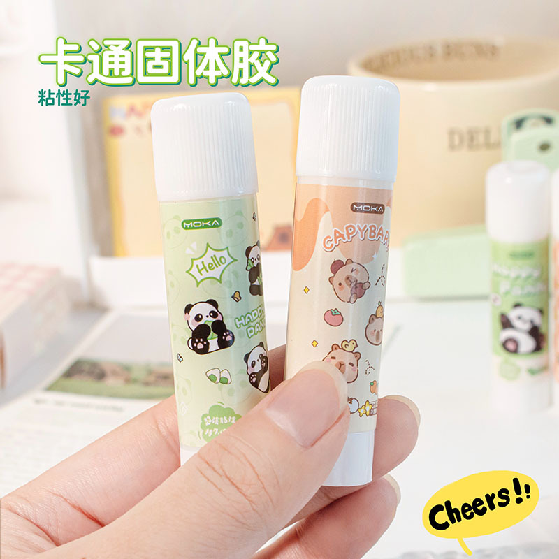 卡皮巴拉高粘度手賬便簽固體膠小學生專用膠水兒童卡通大容量膠棒
