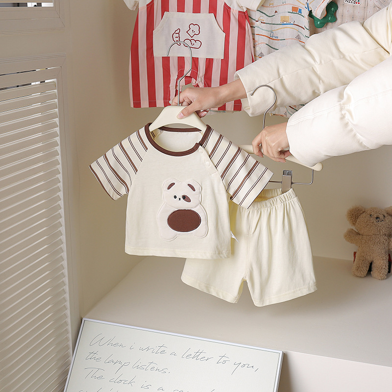 Baby Summer suit Thin Breathable Cartoon Two-piece Set Baby T-shirt Shorts Infant Summer Short-sleeved suit