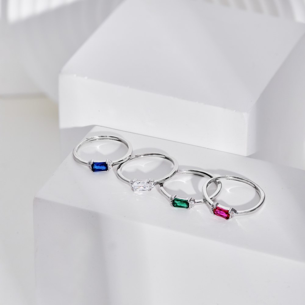 Simple Style Geometric Silver Plating Zircon Open Ring