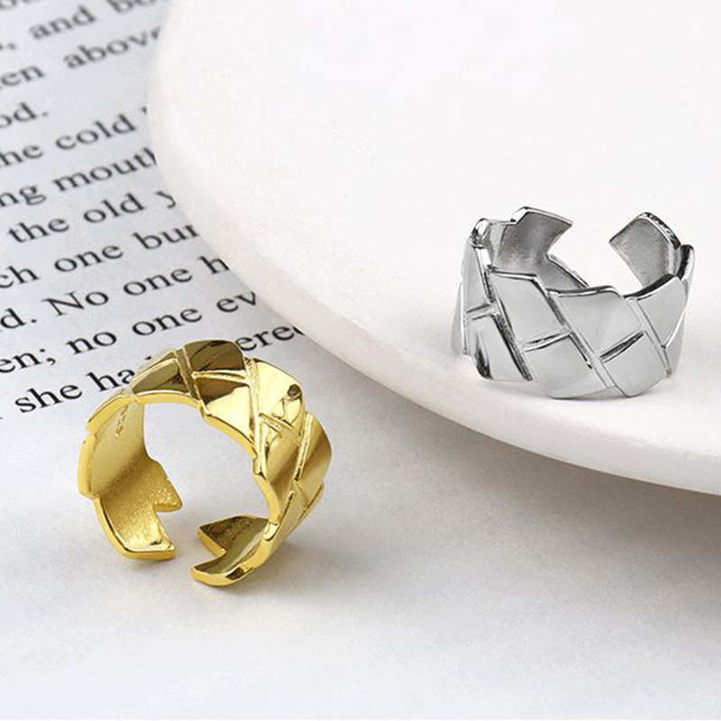Korean version of the new creative diamond fashion square wide open copper ring wholesalepicture5