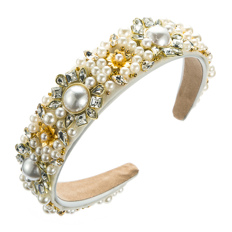 Fashion Pearl Diamond Baroque Headband display picture 6