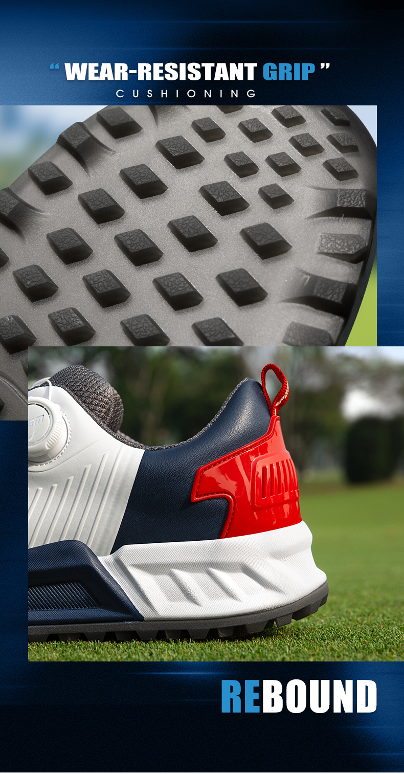Giày golf nam đế TPU chống nước, đệm êm, xoay nút chỉnh — XZ452-Trắng Thiên Thần chi tiết 15