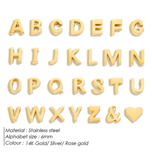 eManco supplies stainless steel letter pendant accessories 26 English letter pendants diy jewelry accessories
