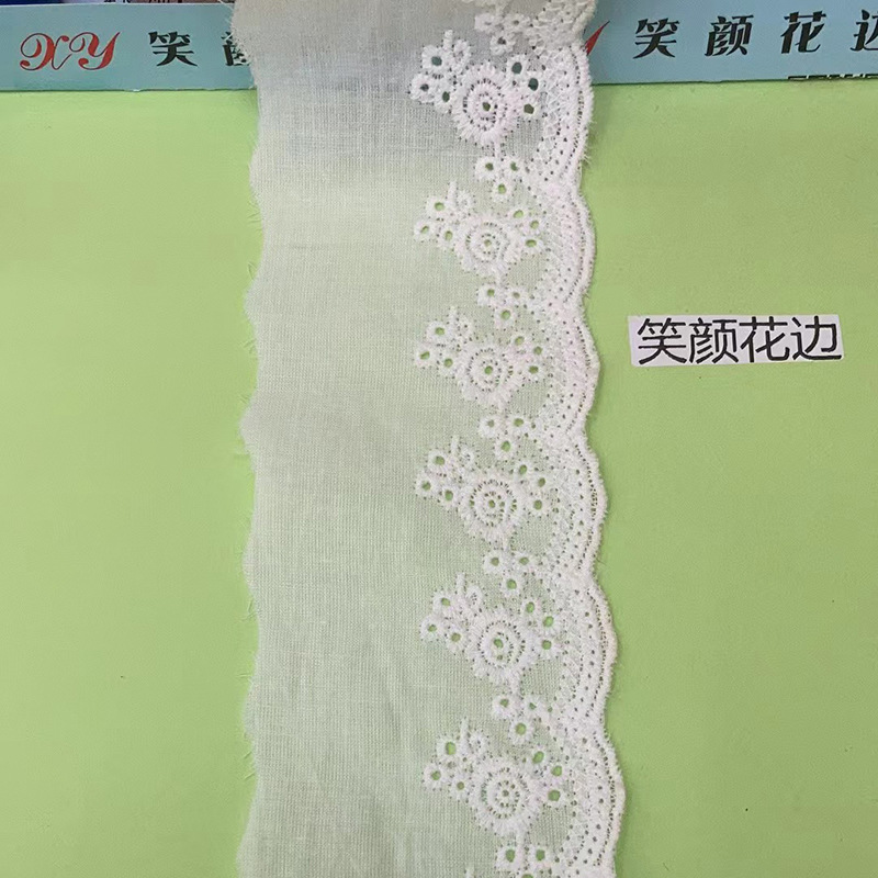 纯棉布镂空玫瑰花花边蕾丝辅料刺绣童装女装服装辅料布料 宽6厘米