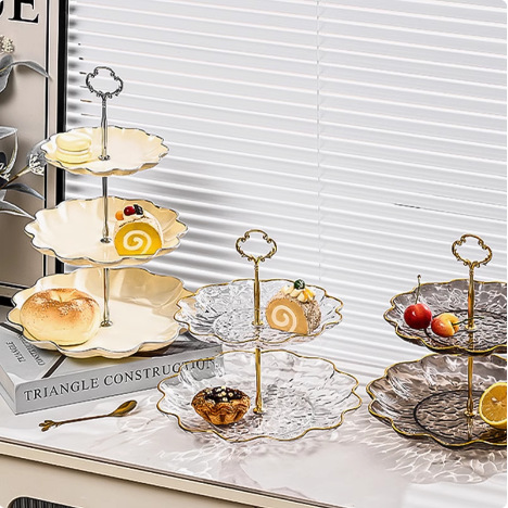 Nuevo plato de frutas de lujo ligero sala de estar mesa de té casera nuevo plato de dulces bandeja de pastel snack estante de postres mesa