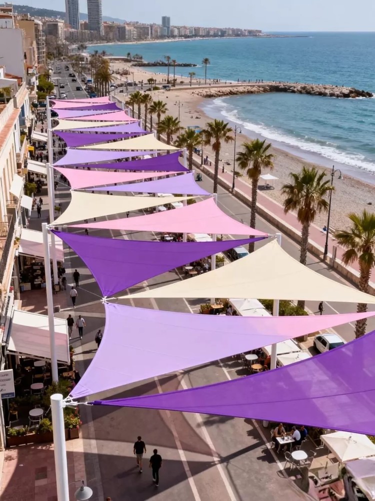 Customized canopy with company logo for plaza, street, tourist attraction decoration, rainproof sunshade fabric, outdoor terrace sunshade sail
