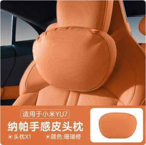 Headrest, Headrest and Lumbar Support Memory - yu7-headrest-strap-style-coral-orange-1-piece