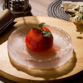 日式烤肉玻璃盘高级和牛餐具创意甜品日料高端刺身琉璃干冰盘批发