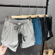 Di is factory goods! 500 offline! Summer light elastic waist sports leisure solid color ice silk quick-drying shorts for men