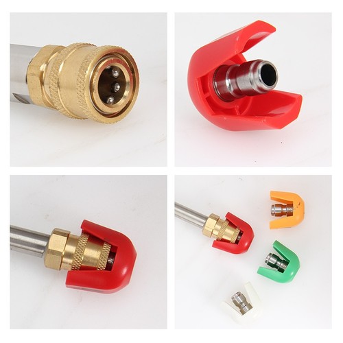 Cleaning machine 1/4 quick-connect connector color nozzle nozzle stainless steel quick-connect fan-shaped car wash water gun four-color accessories