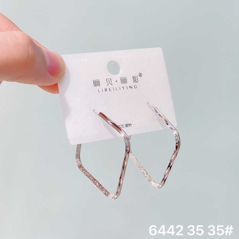 丽贝丽影丽银欧美时尚高级感素圈耳环2025新款爆款个性小众女耳圈|undefined