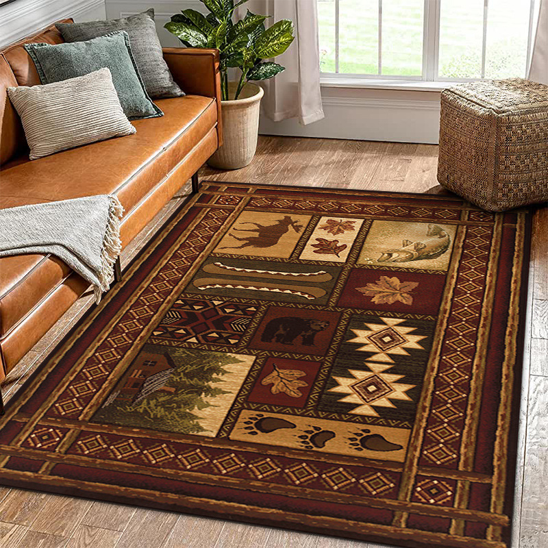 Vintage Nordic Boho Cross-border American Country Light Luxury Vintage Style Bedroom Bedside Rug, Living Room Carpet, Sofa Coffee Table Rug_voghion.com