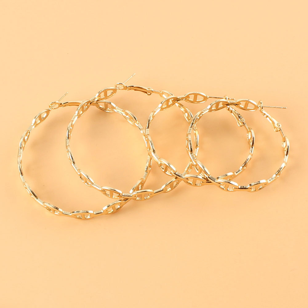 Großhandel Schmuck Retro-legierung Geometrische Ohrringe Reifen Nihao Schmuck display picture 5