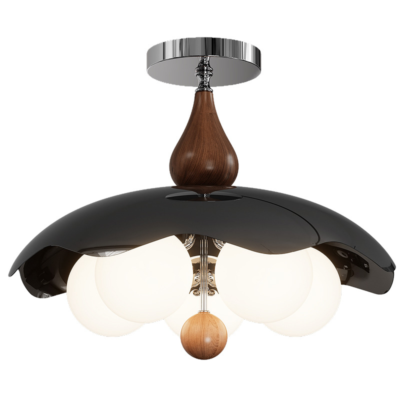 Luz de techo de dormitorio medieval de espectro completo protector de ojos luz de frijoles mágicos color nuez 2026 nueva lámpara de dormitorio de cáscara de huevo 179L