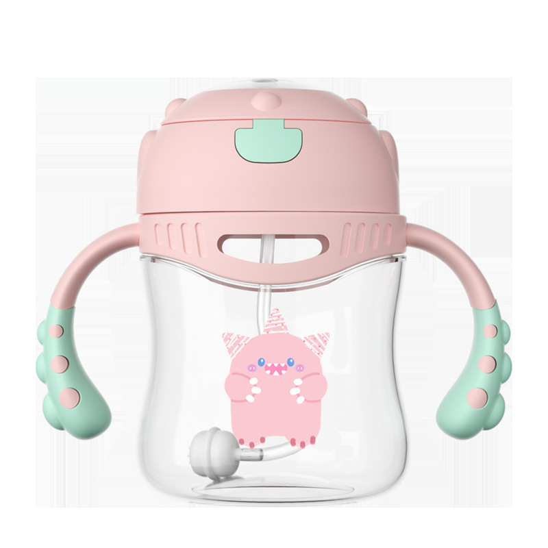 Baby naughty toukie taza de bebés, taza de agua para niños, taza de paja a prueba de fugas y caídas para jardín de infantes