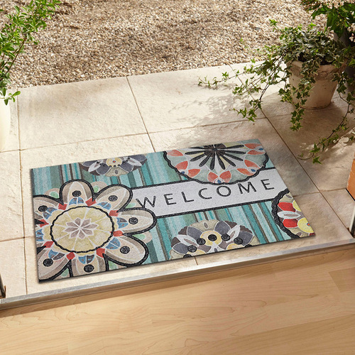 Cross-border new style floral entrance door mat abstract flower retro entrance mat foot pad manufacturer's agency home use mat carpet 