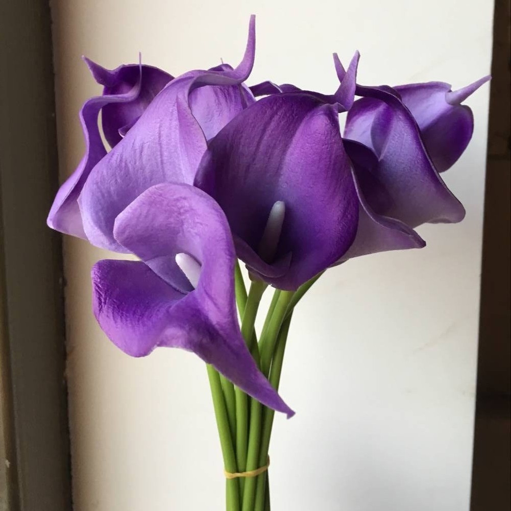 Flor artificial pu sentir Calla Lily Sala decoración del hogar diseño hogar a juego novia celebración flor