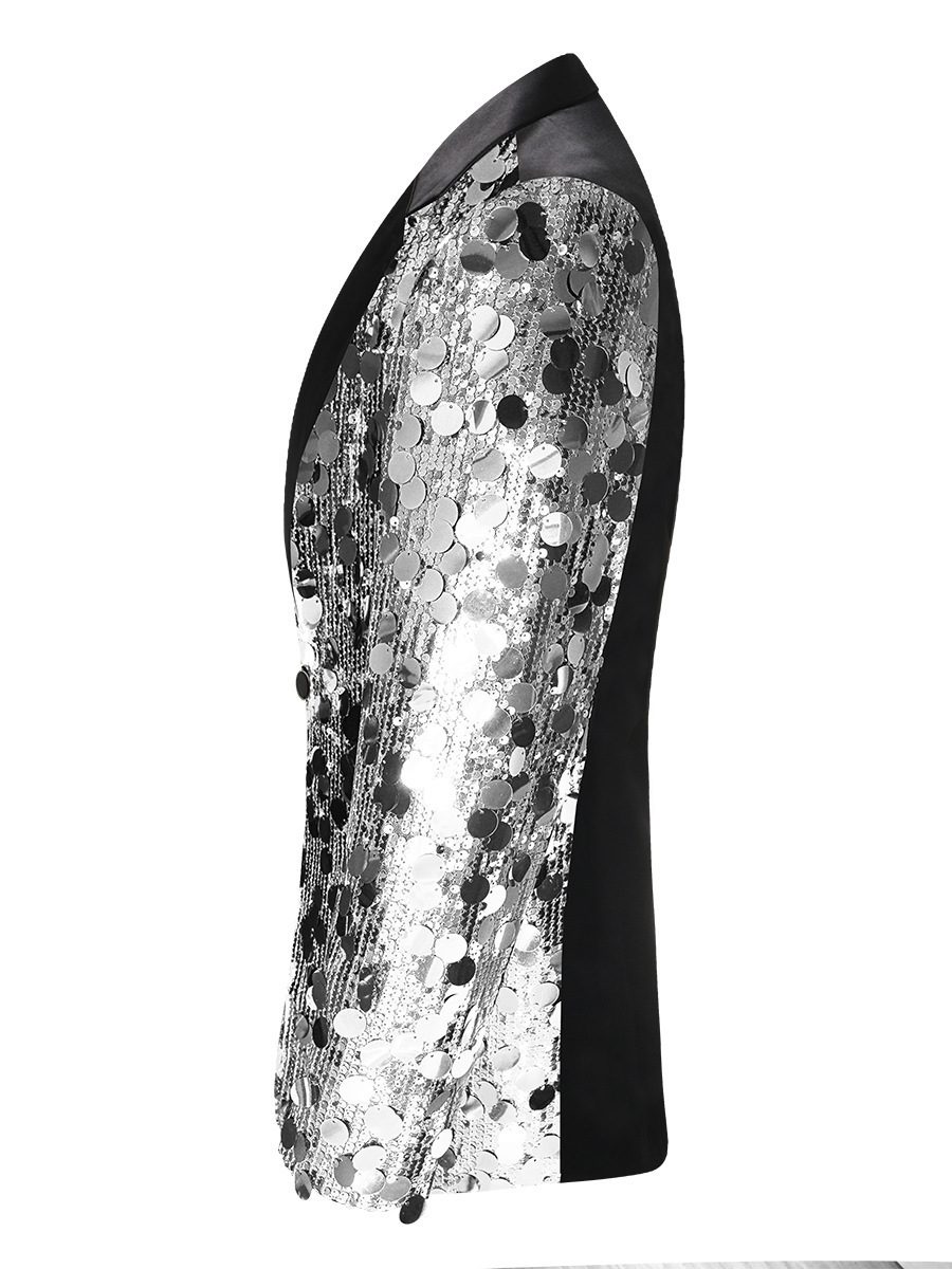 Costume da ballo con blazer e paillettes da uomo, nuovo per Halloween, costume da presentatore, europeo e americano, transfrontaliero_voghion.com