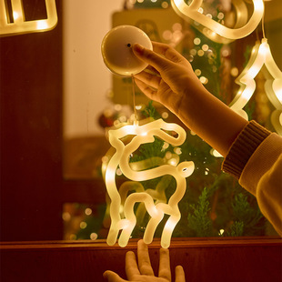 Christmas Glowing Suction Cup Lights Shop Pendant Christmas Tree Cabinet Glass Hanging Lights Decorative Lights Christmas Atmosphere Lights